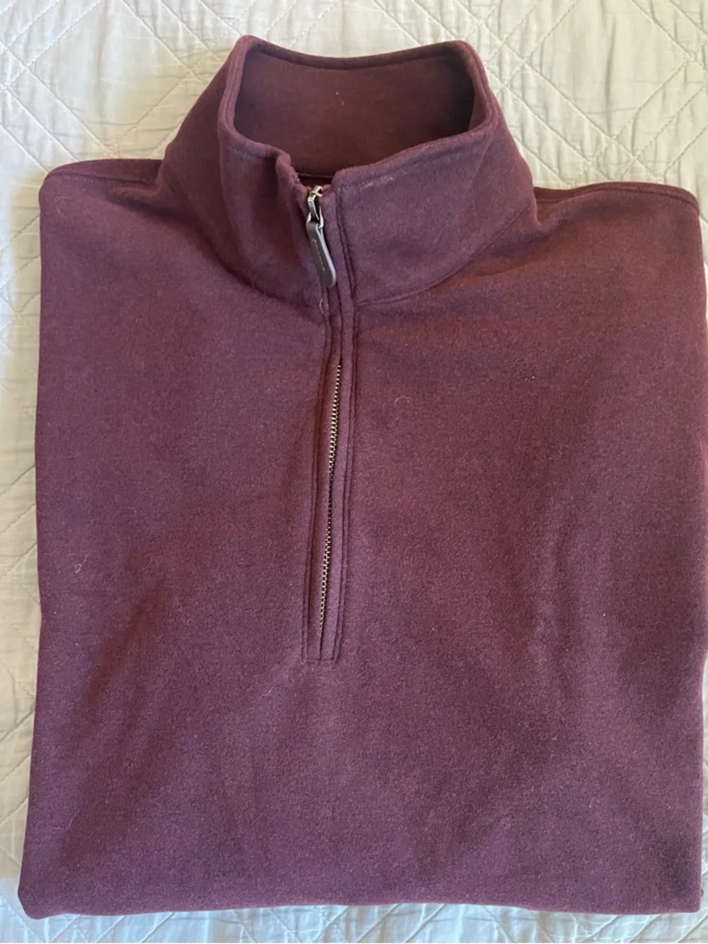 J. CREW Seaboard soft-knit quarter-zip‎ pullover in Berry Size L NWT $110 CO174